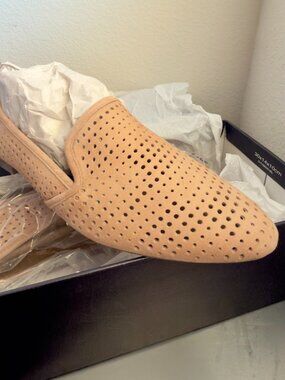 Naturalizer Caleigh 2 Women's 7.5M Nude Leather Loafer Slip On Flats Shoes